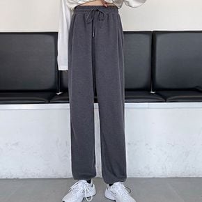 여성데일리룩 여자 츄리닝 밑단 스트링 조절 스타일 면 조거 팬츠