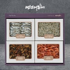 [1/13일 순차출고][산지직송] 완도 낭장망멸치 혼합세트 1호(대멸180g+세멸250g+건홍새우130g+건홍합살400g)_연안어촌계