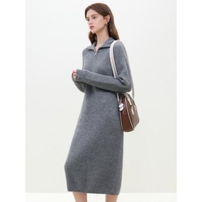 WD_Half zip-up knitted dress