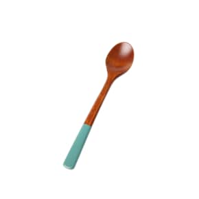 국내산 나무 천연 옻칠 칼라 티스푼 이유식스푼 생칠 파랑 1개