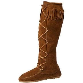 영국 미네통카 부츠 Minnetonka Single Fringe Boots Women 블랙 High Shoes 1761284