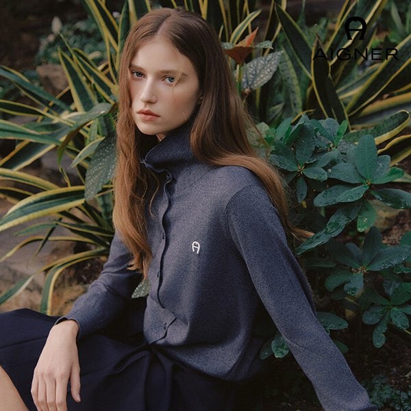 하이넥 버튼 가디건