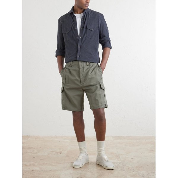 브루넬로쿠치넬리 허니콤 니트 코튼 셔츠 46376663163115428