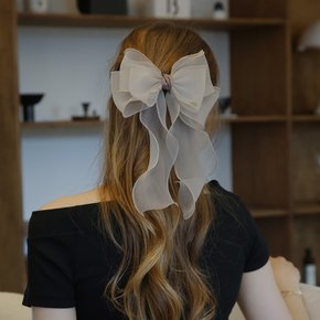 핸드메이드 더블 드롭 리본 헤어핀