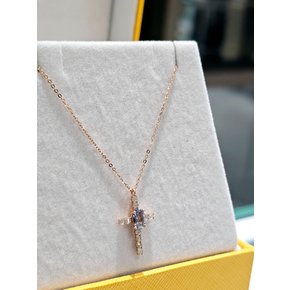 [시흥점] 14K 십자가 탄자나이트 그레이러프 다이아몬드 목걸이  FNPR-A-1700 (212100063