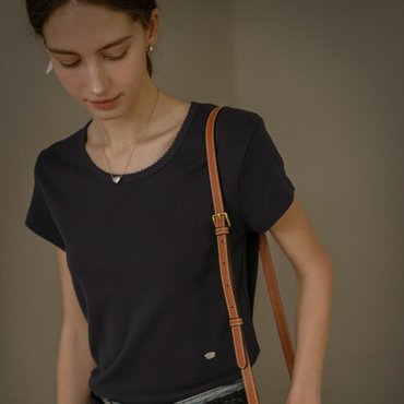 노운베러 Floral eyelet romantic T-shirt_Navy