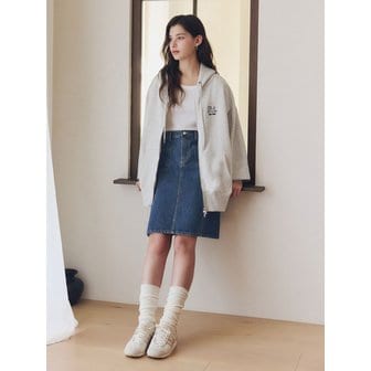 제로스트릿 미디 플레어 데님 스커트 / 인디고