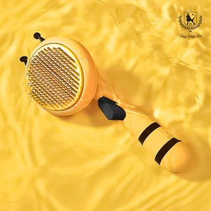 딩동펫 반려동물 꿀벌 원터치 슬리커 브러쉬