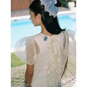 EVETTE SHEER RIBBON BLOUSE_IVORY