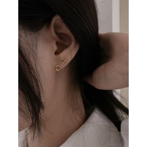 14k oval line piercing