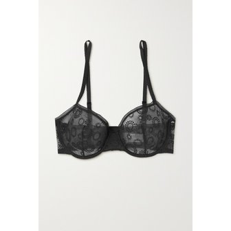 ERES 에레스 Pépin Embroidered Tulle Underwired Balconette Bra 네이비 45666037504946598