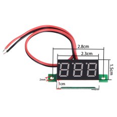 VKLSVAN 2개 소형 2선식 적색 디지털 전압계 DC 2.5-30V LED 전압 표시 패널 미터