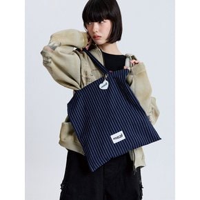 HEART STRIPE ECO BAG NAVY