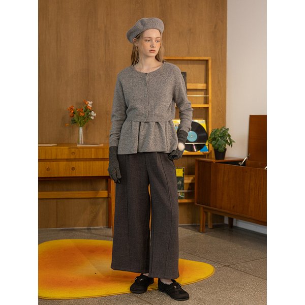 DD_Knit camisole and cardigan two-piece set_GRAY