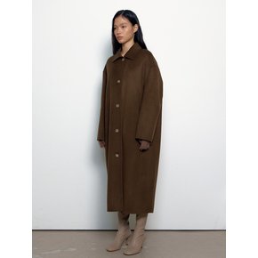 MUFFLER LONG HANDMADE COAT_WOOD BROWN