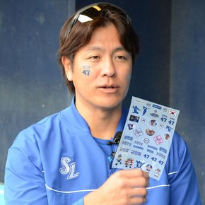 강민호 선수 스포츠 야구 타투 스티커 응원용품 페이스 페인팅 건식 판박이