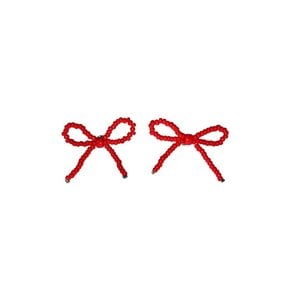 Red Ribbon Beads Earring