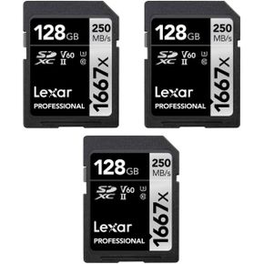 미국 렉사 sd카드 Lexar LSD128CBNA1667 Professional SDHC/SDXC 1667x UHSII 128GB Memory Card