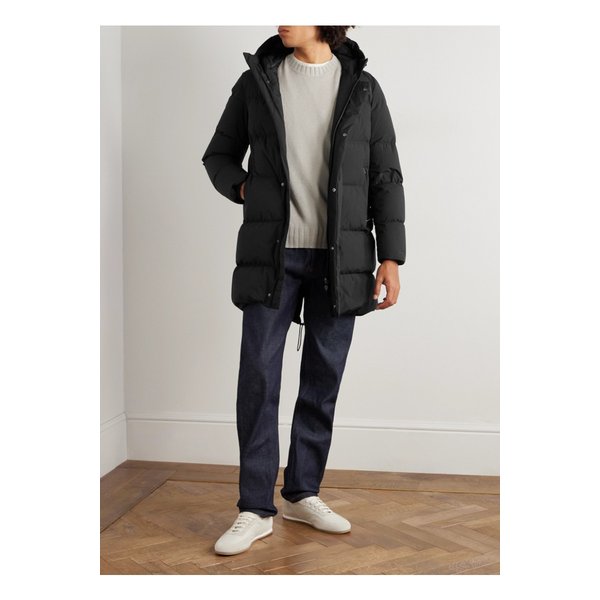 슬림핏 퀼팅 셸 후드 다운 파카 블랙 46376663162874998