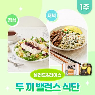 포켓샐러드 두끼 밸런스 식단 1주 패키지 (샐러드5팩+라이스5팩)