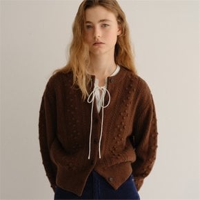 [블랭크03] vintage cable knit cardigan (brown)