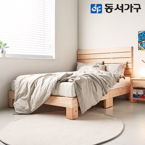 편백나무 헤드형 온가족 퀸 Q 침대+본넬 매트리스 DF642061