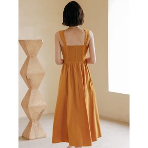 LS_Waist cinched resort orange dress