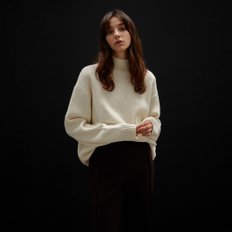 OVERSIZED HALF-NECK CASHMERE KNIT IVORY