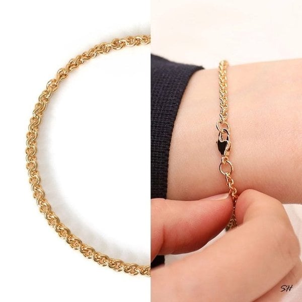 고품질 체인 로프 골드 p 커브 14KG P 패션 데 여자팔찌 (WFJ8FXU)