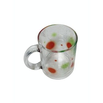 유라이크왓 Red&green big dot glass mug (gloss)