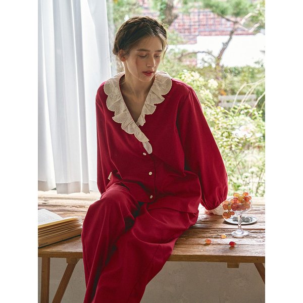 무슈2 긴팔 여성페어 버건디 (21수)