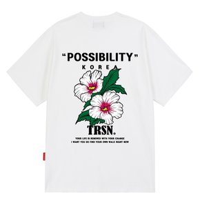KOREAN FLOWER 티셔츠 - 화이트