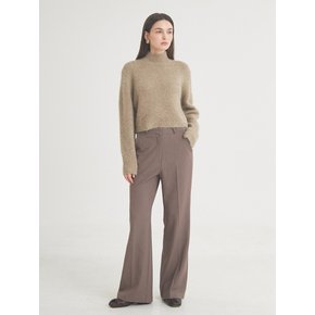 Wool Stripe Flare Pants (Brown)