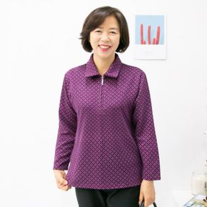 마미소 할머니 반집업 티 국내생산 꽃무늬 기모 겨울 엄마옷 할머니옷 빅사이즈 4060 마담..