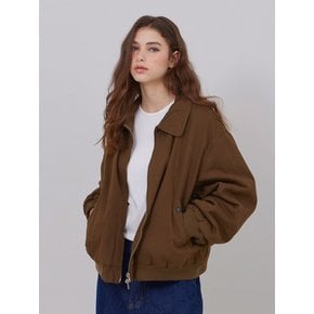 Overfit Utility Collar Blouson Brown