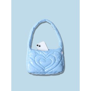 Heart Puffer Shoulder Bag Skyblue