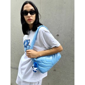 Heart Puffer Shoulder Bag Skyblue