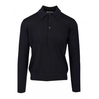 드리스반노튼 남성 롱 슬리브 폴로 셔츠 2520212012700 509 Blue /15 578003