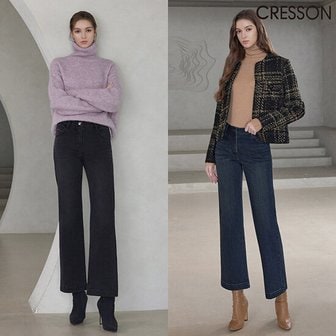 크레송 세미와이드 기모데님팬츠