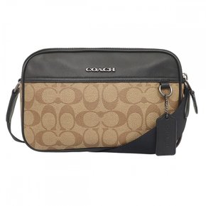 COACH 백 FC4149 C4149 카키 그레이엄 시그니처 PVC 레더 크로스바디 남성 여성