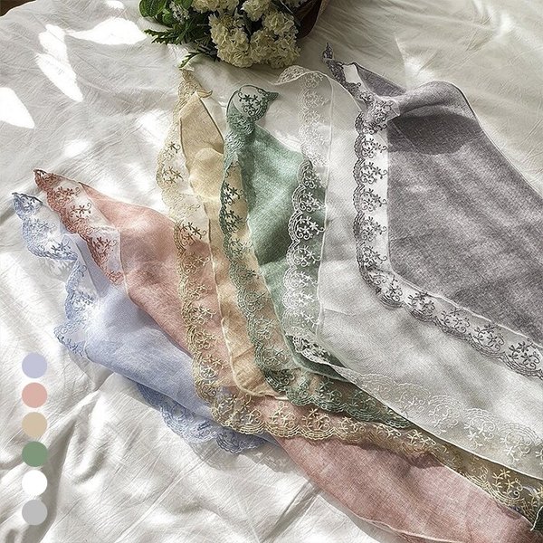 [올리비에스클로젯] 로맨틱 레이스 린넨 스카프_O2604AC012B