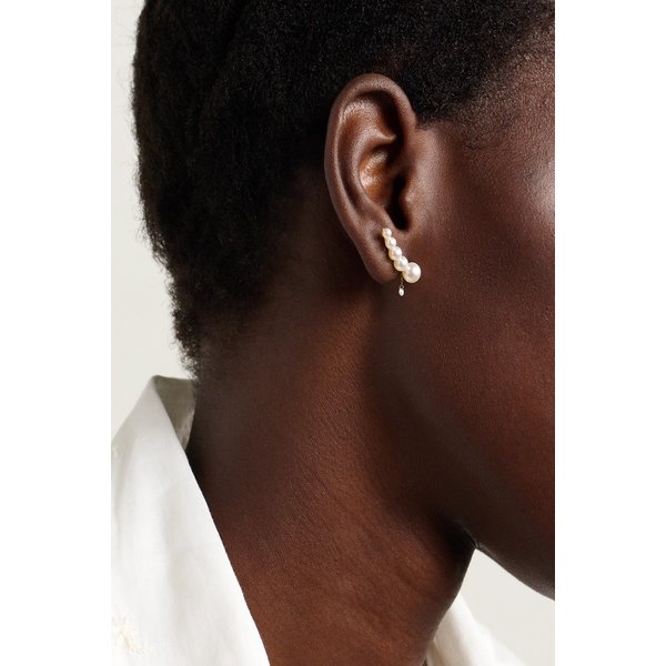 페르세 아프로디테 18K 골드 진주 다이아몬드 싱글 귀걸이 46376663162926958