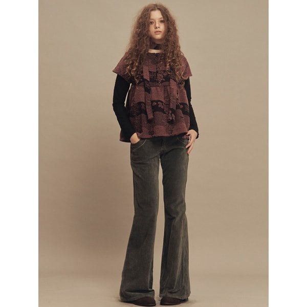 문 라이트 빈티지 웨스턴 플레어 팬츠