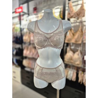 비너스 [시흥점] S 비너스) 오르화 하이서포트 풀메이크업 브라 백레이스팬티 세트  OBR 5914+OPT5914C-LB