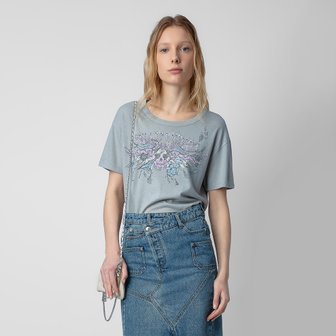 쟈딕앤볼테르 [여주점] 반팔 티셔츠 Marta Concert Strass T-shirt ZE4SFCTTE023Z03