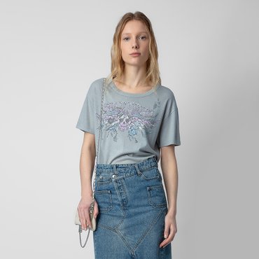 쟈딕앤볼테르 반팔 티셔츠 Marta Concert Strass T-shirt ZE4SFCTTE023Z03