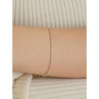 룬느 14k 미니 라운드 테니스 팔찌 (14k골드) BR07