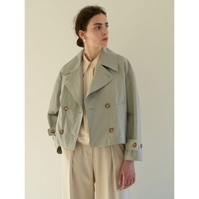 TOS DOUBLE HALF TRENCH COAT MINT GREY