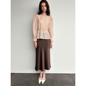 [24FW] Lautre Satin flare skirt brown