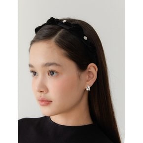 velvet tied with cubic stone hair band